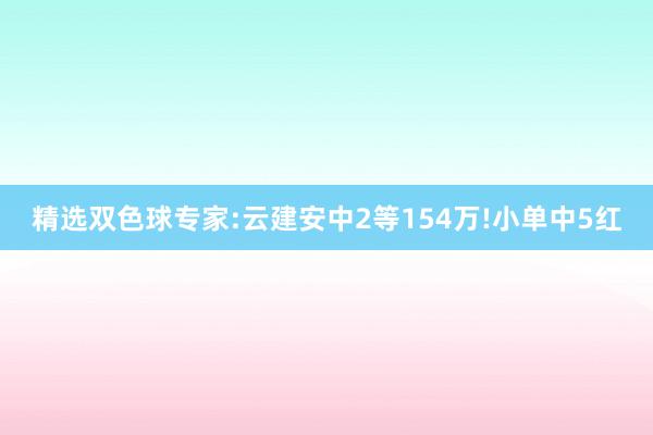 精选双色球专家:云建安中2等154万!小单中5红