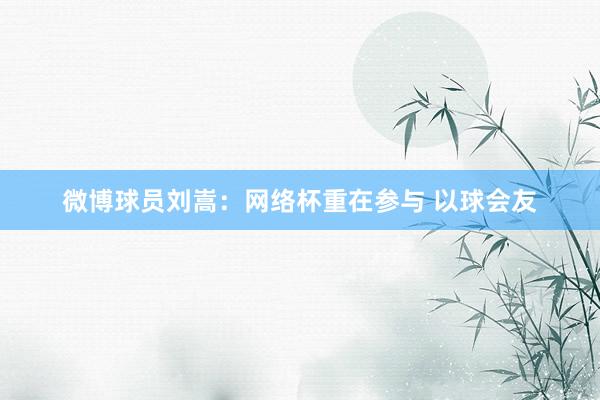 微博球员刘嵩：网络杯重在参与 以球会友