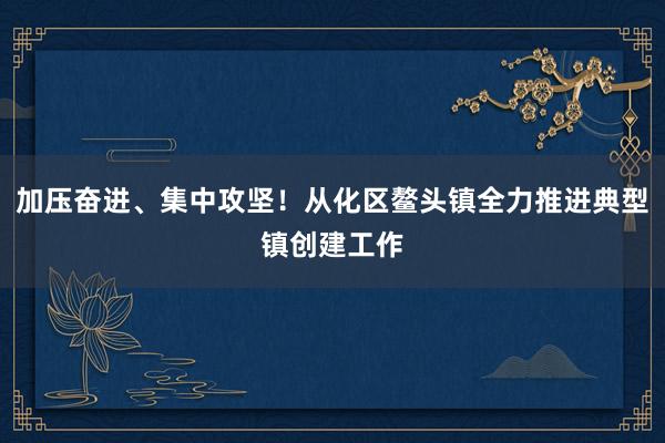 加压奋进、集中攻坚！从化区鳌头镇全力推进典型镇创建工作