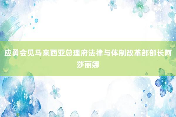 应勇会见马来西亚总理府法律与体制改革部部长阿莎丽娜