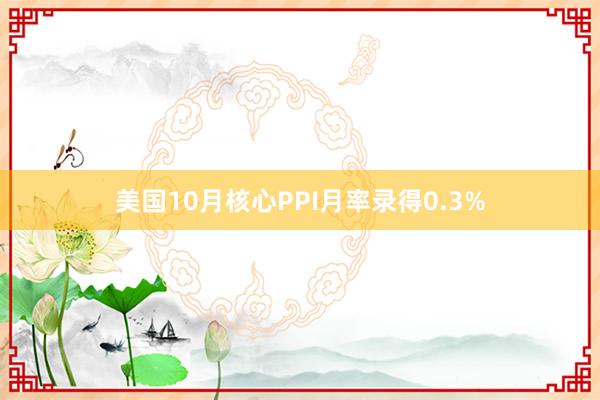 美国10月核心PPI月率录得0.3%