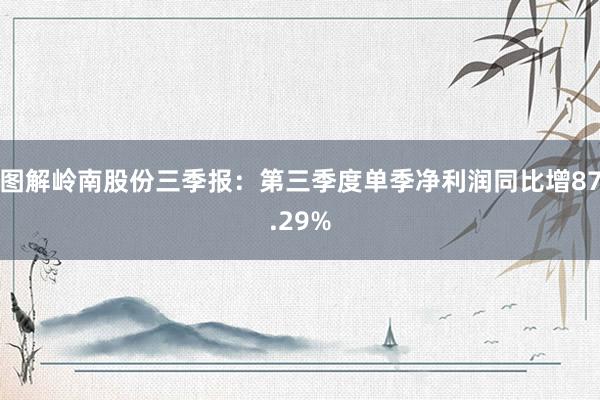 图解岭南股份三季报：第三季度单季净利润同比增87.29%