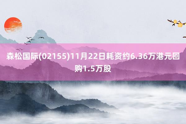 森松国际(02155)11月22日耗资约6.36万港元回购1.5万股