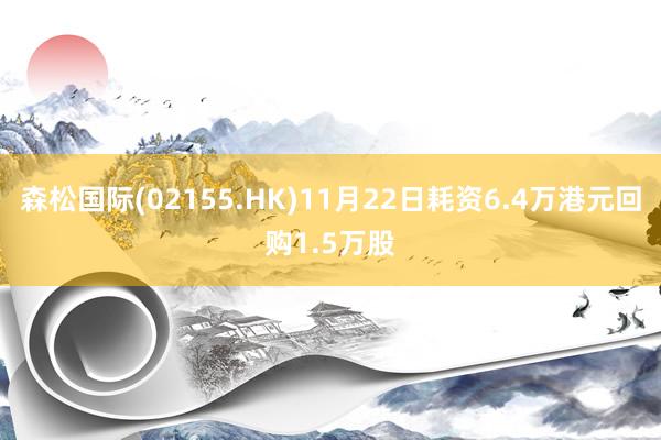 森松国际(02155.HK)11月22日耗资6.4万港元回购1.5万股