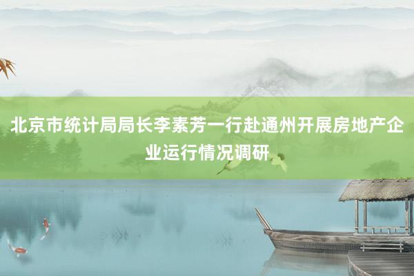 北京市统计局局长李素芳一行赴通州开展房地产企业运行情况调研