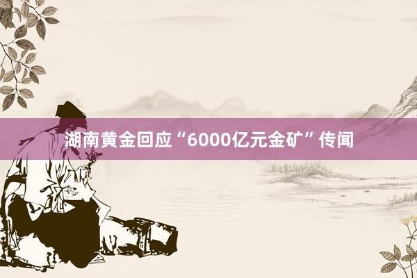 湖南黄金回应“6000亿元金矿”传闻