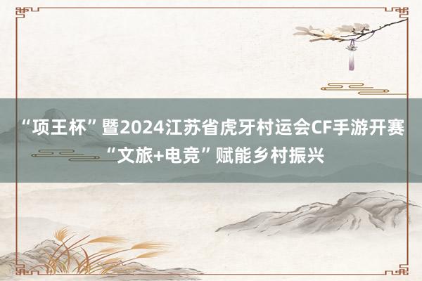 “项王杯”暨2024江苏省虎牙村运会CF手游开赛 “文旅+电竞”赋能乡村振兴