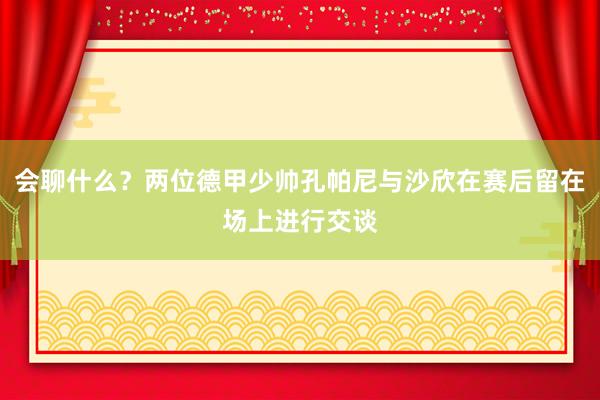 会聊什么？两位德甲少帅孔帕尼与沙欣在赛后留在场上进行交谈