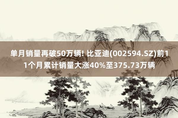 单月销量再破50万辆! 比亚迪(002594.SZ)前11个月累计销量大涨40%至375.73万辆