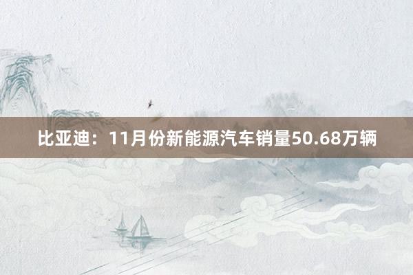 比亚迪：11月份新能源汽车销量50.68万辆