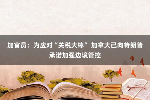 加官员：为应对“关税大棒” 加拿大已向特朗普承诺加强边境管控