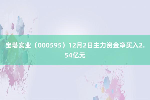 宝塔实业（000595）12月2日主力资金净买入2.54亿元