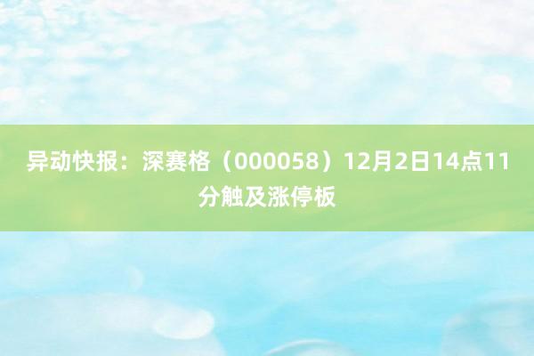 异动快报：深赛格（000058）12月2日14点11分触及涨停板