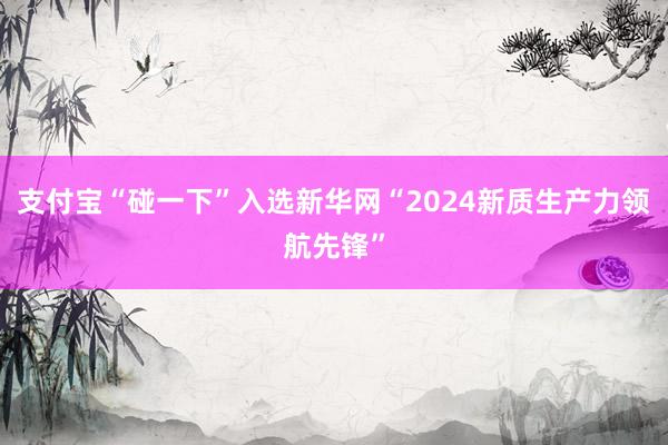 支付宝“碰一下”入选新华网“2024新质生产力领航先锋”