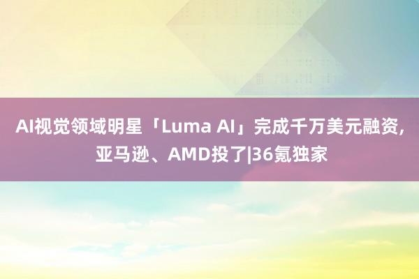 AI视觉领域明星「Luma AI」完成千万美元融资, 亚马逊、AMD投了|36氪独家