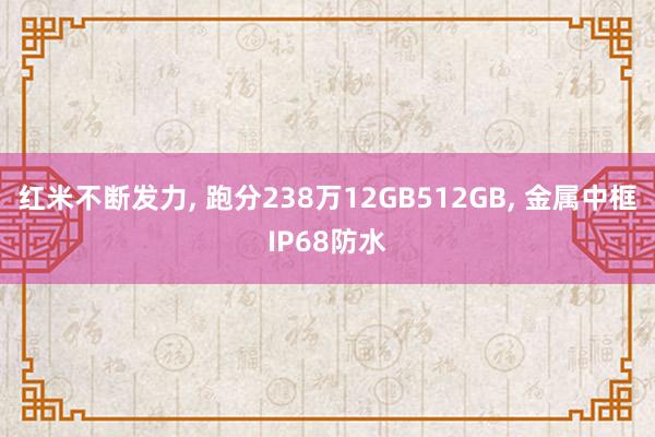 红米不断发力, 跑分238万12GB512GB, 金属中框IP68防水