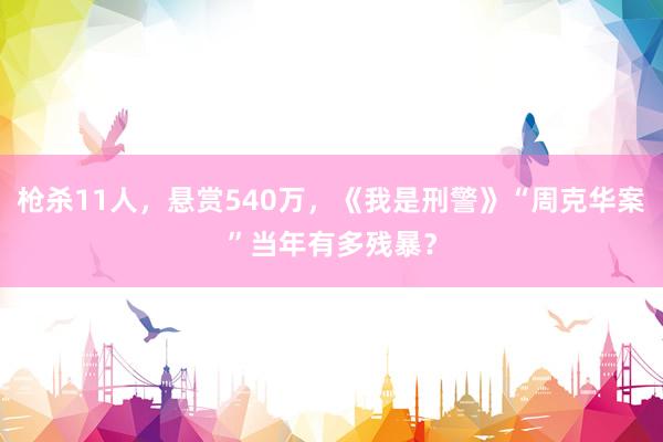 枪杀11人，悬赏540万，《我是刑警》“周克华案”当年有多残暴？