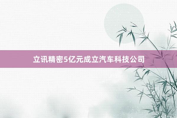 立讯精密5亿元成立汽车科技公司