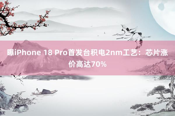 曝iPhone 18 Pro首发台积电2nm工艺：芯片涨价高达70%