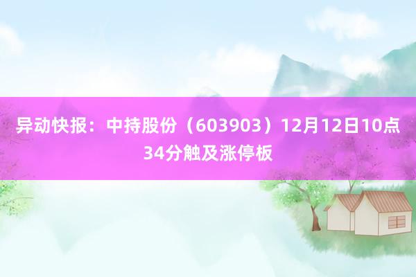 异动快报：中持股份（603903）12月12日10点34分触及涨停板