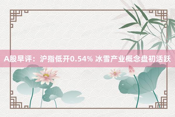 A股早评：沪指低开0.54% 冰雪产业概念盘初活跃