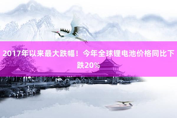 2017年以来最大跌幅！今年全球锂电池价格同比下跌20%