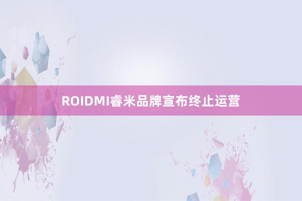 ROIDMI睿米品牌宣布终止运营