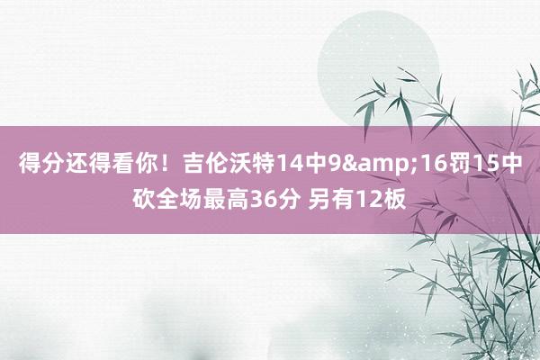 得分还得看你！吉伦沃特14中9&16罚15中砍全场最高36分 另有12板