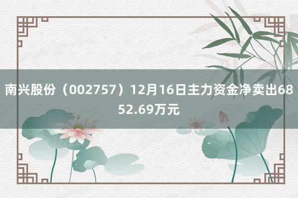 南兴股份（002757）12月16日主力资金净卖出6852.69万元