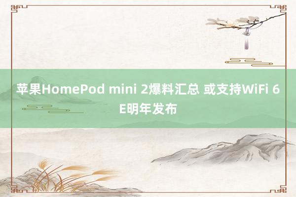 苹果HomePod mini 2爆料汇总 或支持WiFi 6E明年发布