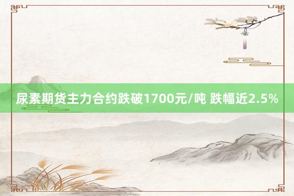 尿素期货主力合约跌破1700元/吨 跌幅近2.5%