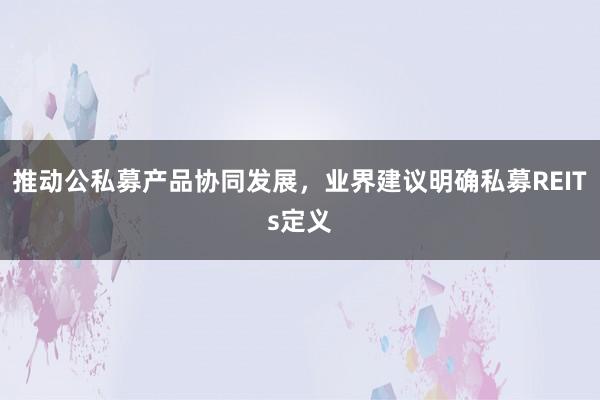 推动公私募产品协同发展，业界建议明确私募REITs定义