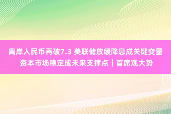 离岸人民币再破7.3 美联储放缓降息成关键变量 资本市场稳定成未来支撑点｜首席观大势