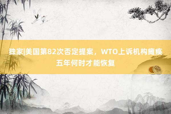 独家|美国第82次否定提案，WTO上诉机构瘫痪五年何时才能恢复