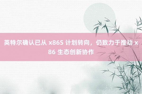 英特尔确认已从 x86S 计划转向，仍致力于推动 x86 生态创新协作