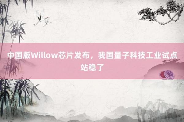 中国版Willow芯片发布，我国量子科技工业试点站稳了