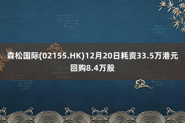 森松国际(02155.HK)12月20日耗资33.5万港元回购8.4万股